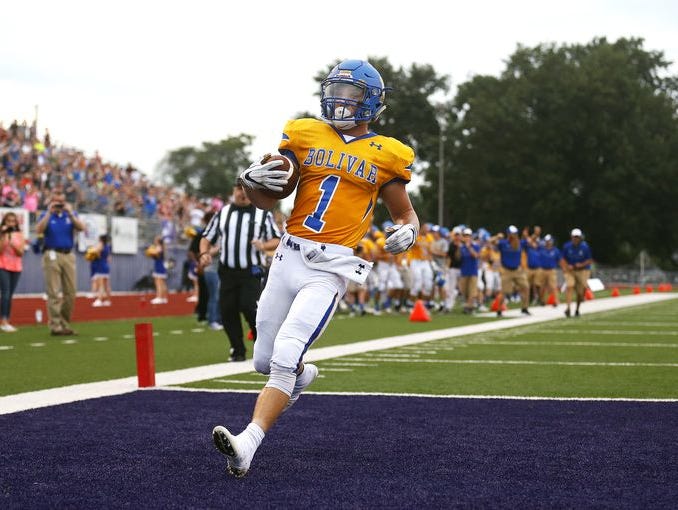 Bolivar running back Lane Loomer scored two touchdowns in a 48-42 overtime loss to Willard.
