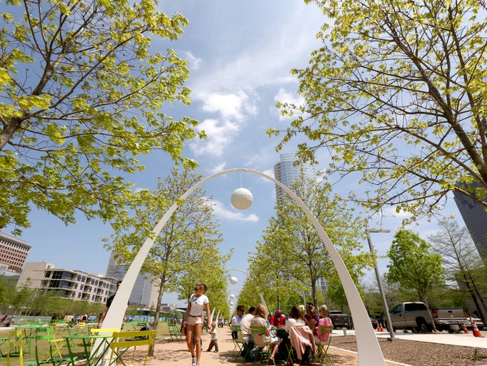 Dallas' Klyde Warren Park links uptown and downtown with 5.2 acres of greenspace.