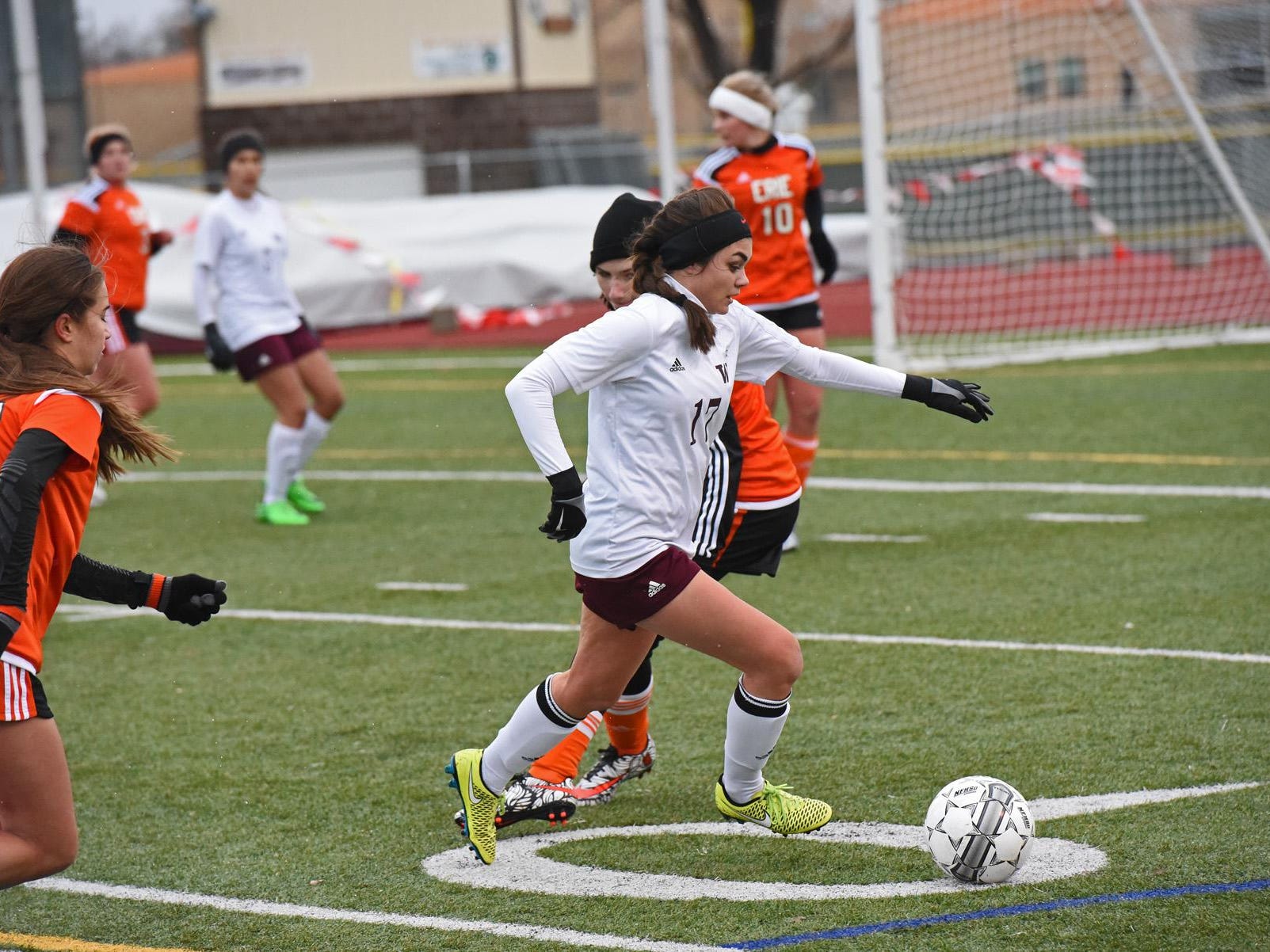 Windsor sophomore Alysa Lobato sets up a pass aganst Erie last week. Windsor is ranked No. 5 in Class 4A.