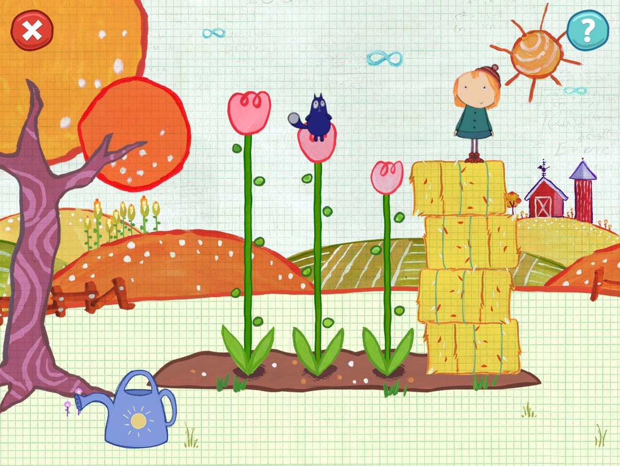 Kids devise wacky solutions to rescue Cat from 30 different trees.