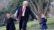 Trump walks with grandchildren Arabella Kushner and
