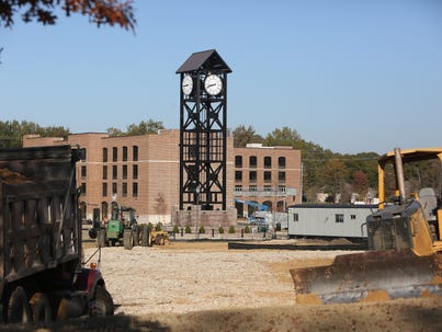 November 15, 2016 - A prominent clock tower stands