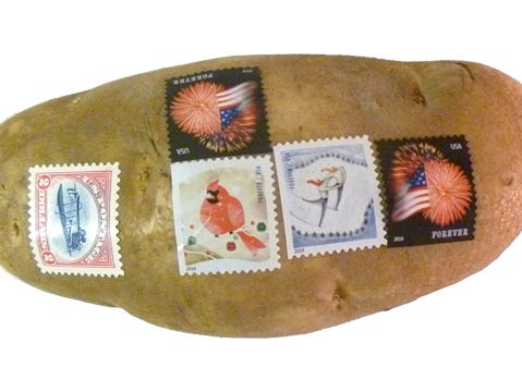 The website Mail a Spud lets customers send a potato, complete with address and stamps.