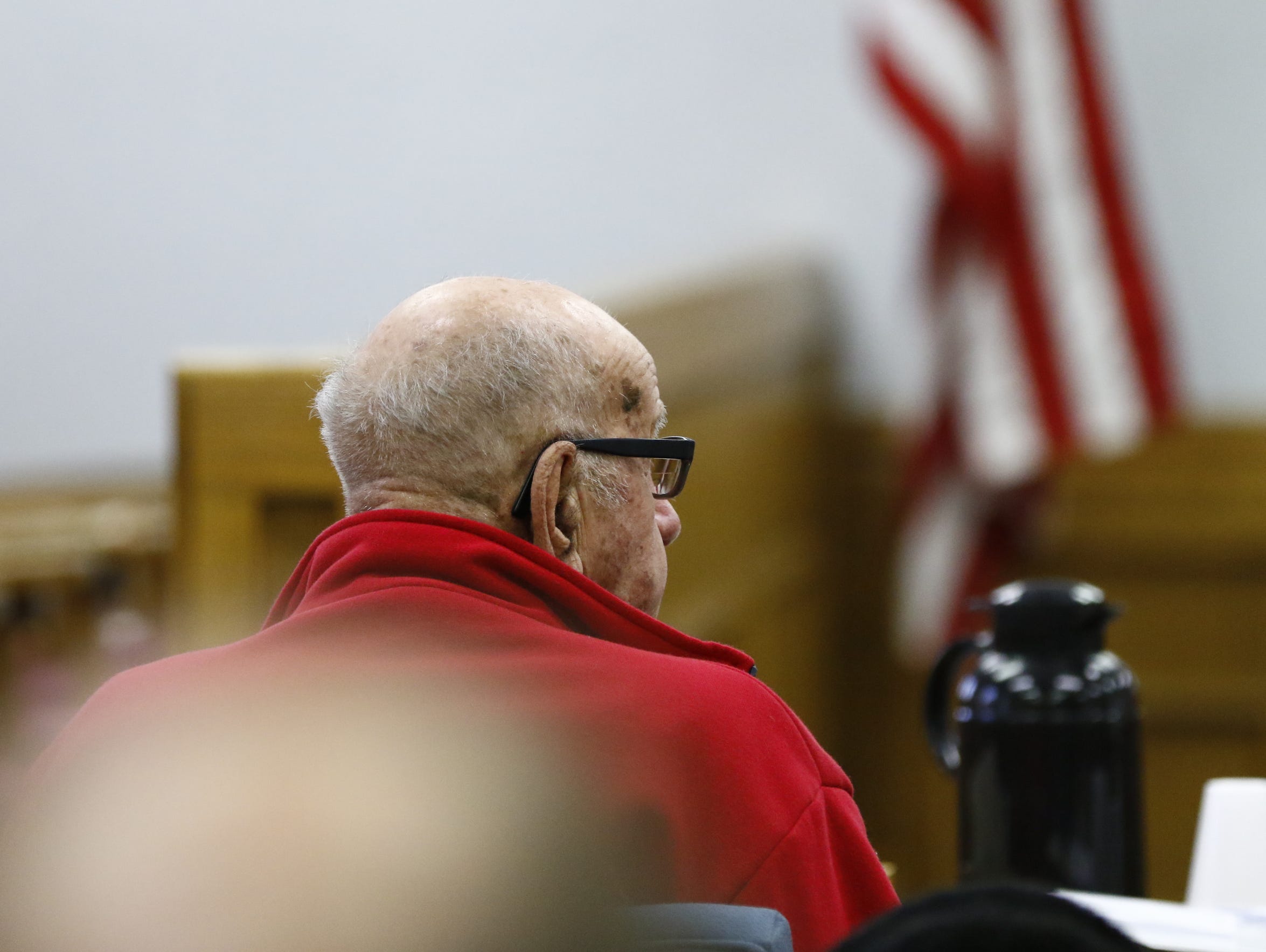 Edward Heckendorf, 92, sits through a trial on Feb.