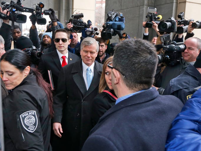 Bob McDonnell arrives during sovereign probity to accept a