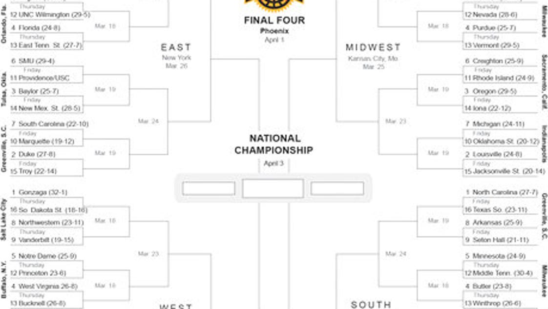 March Madness Tv Schedule Printable