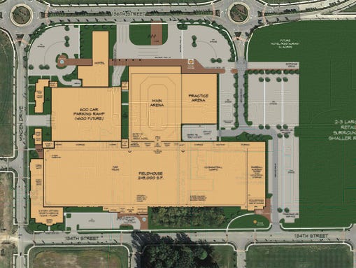 The recreational sports center would be built on 20