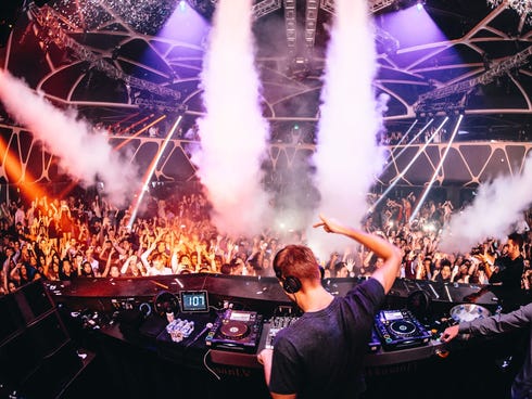 Just because he's the world's highest paid DJ doesn't mean he gets the night off.