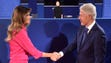Former president Bill Clinton greets Melania Trump