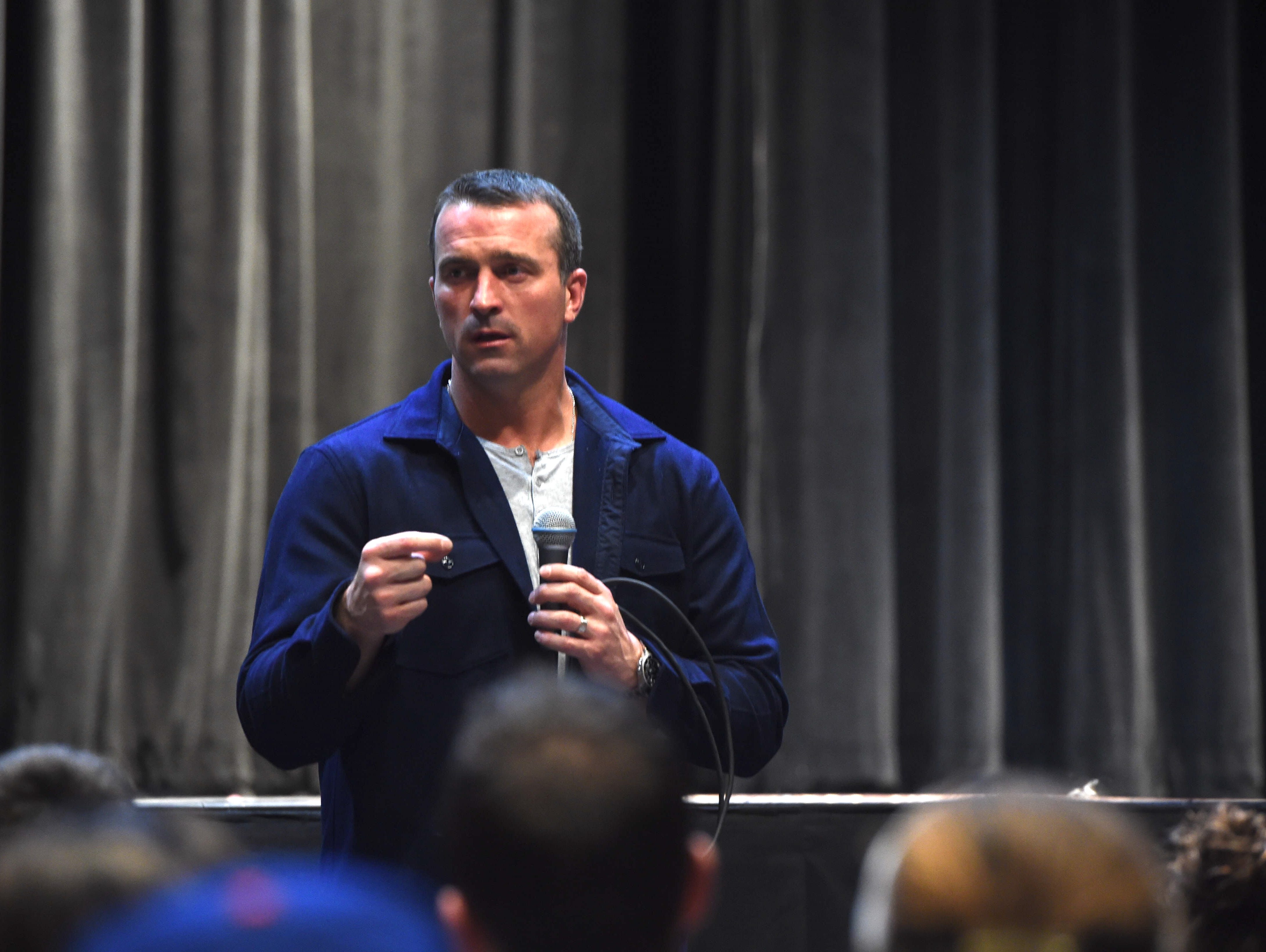 Former NBA player Chris Herren spoke about his history of drug abuse before a large audience at Arlington High School on Thursday.