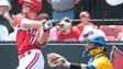 Louisville Cardinals' Nick Solak flies out in the top