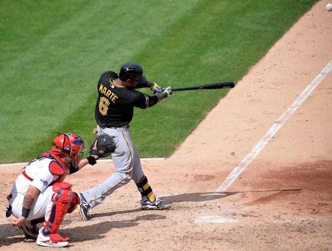 Game 2: Starling Marte hits a solo home run in the eighth inning to give the Pirates a 7-1 lead.