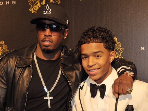 Sean "Diddy" Combs and son Justin in 2010.