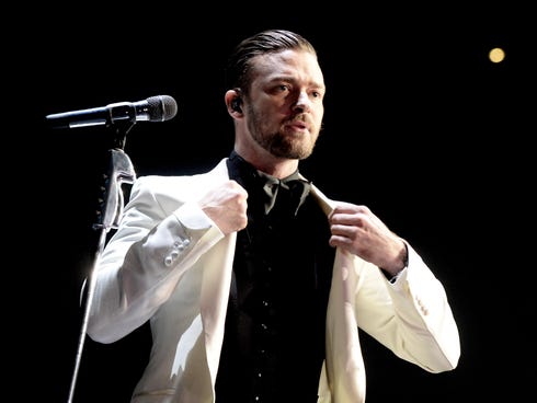 Justin Timberlake performs at The Staples Center on Nov. 26, 2013, in Los Angeles.