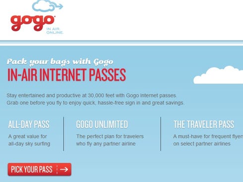 A Dec. 18, 2013, screenshot of GoGo's homepage.