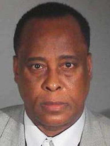 Conrad Murray is shown after his sentencing in Los Angeles on Nov. 29, 2011, for involuntary manslaughter in the death of pop star Michael Jackson.