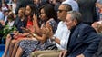 President Barack Obama and the first family, alongside