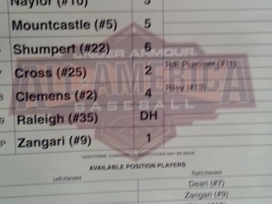 Cal Raleigh was a starter in Saturday night's Under Armour All-America baseball game in Chicago.