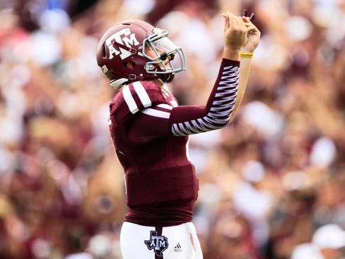 Johnny Manziel did not incur a penalty for his 