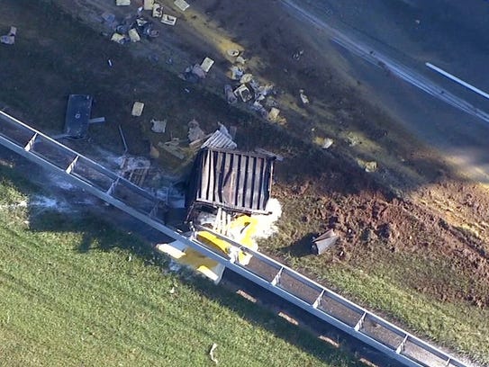 Truck Crash Route 18 in Colts Neck