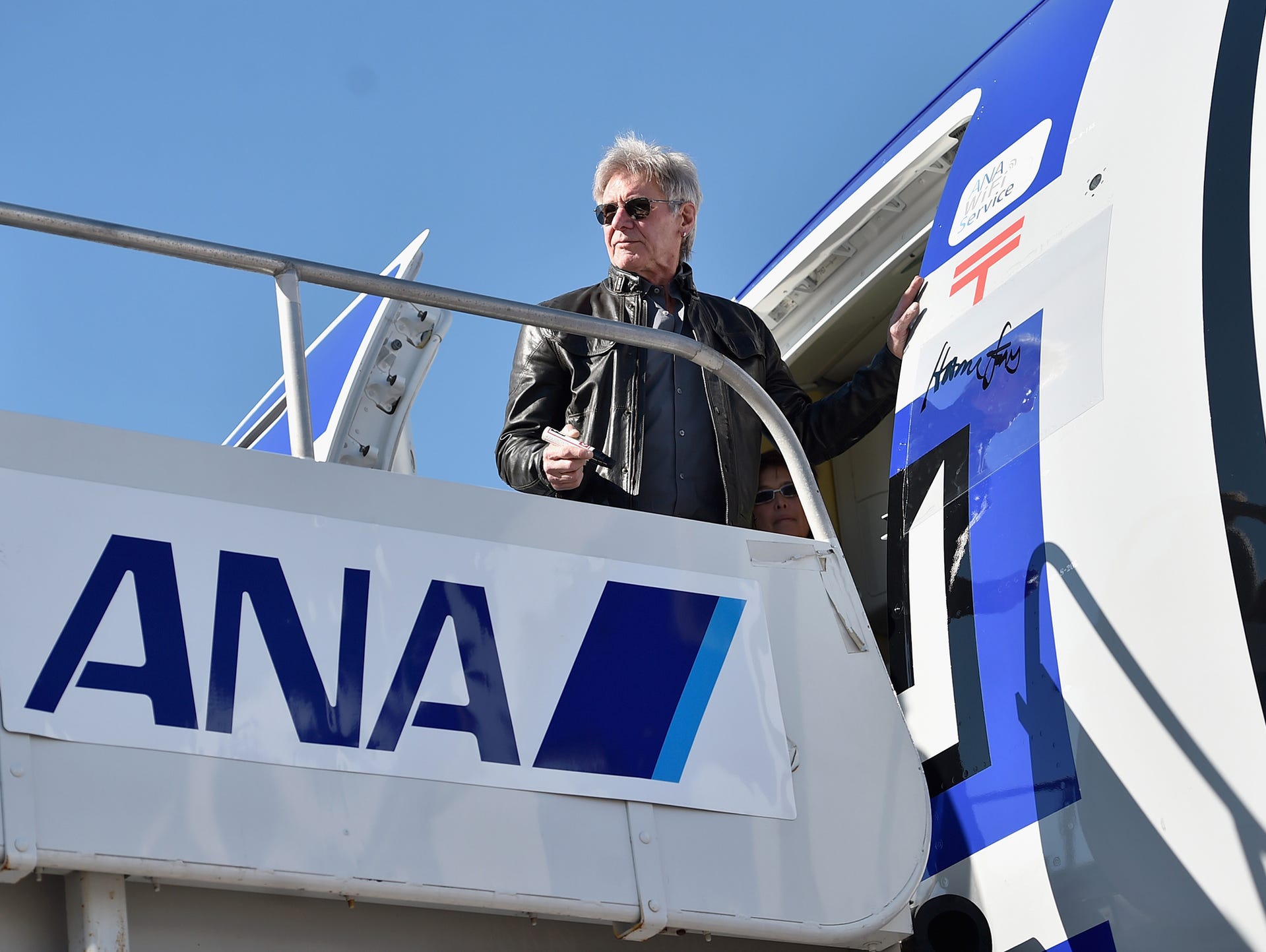 Harrison Ford is photographed with All Nippon Airways’