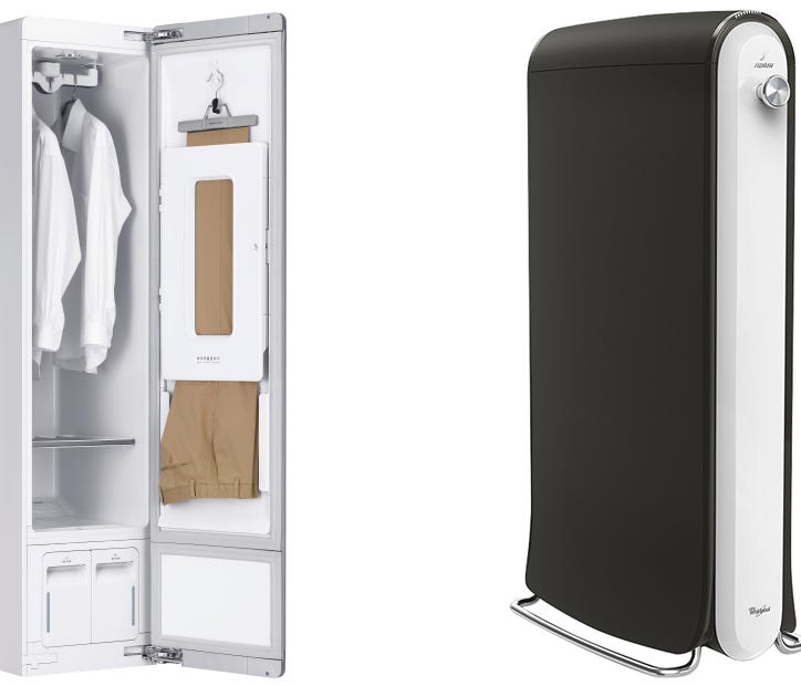The LG Styler and Whirlpool Swash allow you to refresh your finer clothes between trips to the dry cleaner.