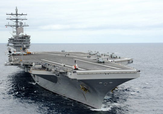 The carrier Ronald Reagan will become the Navy's forward-based
