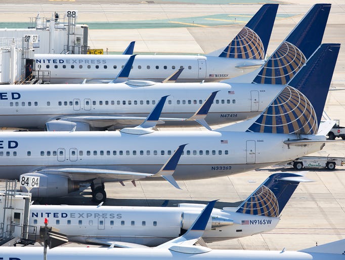 The fleet and hubs of United Airlines