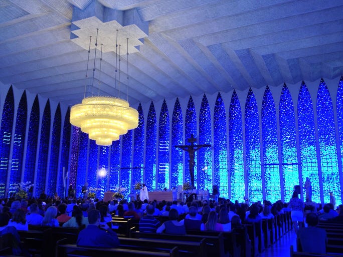 Brasilia's                                                           Santuario Dom                                                           Bosco looks                                                           boxy