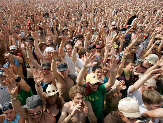 The crowd at the Bonnaroo Music & Arts Festival in