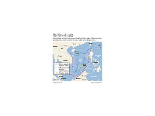Map of the South China Sea region.