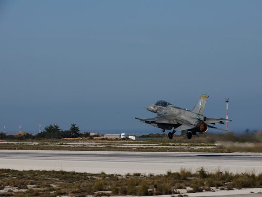 A Hellenic air force F-16 Fighting Falcon fighter aircraft