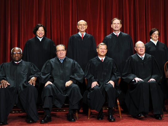Justices of the U.S. Supreme Court sit for their official