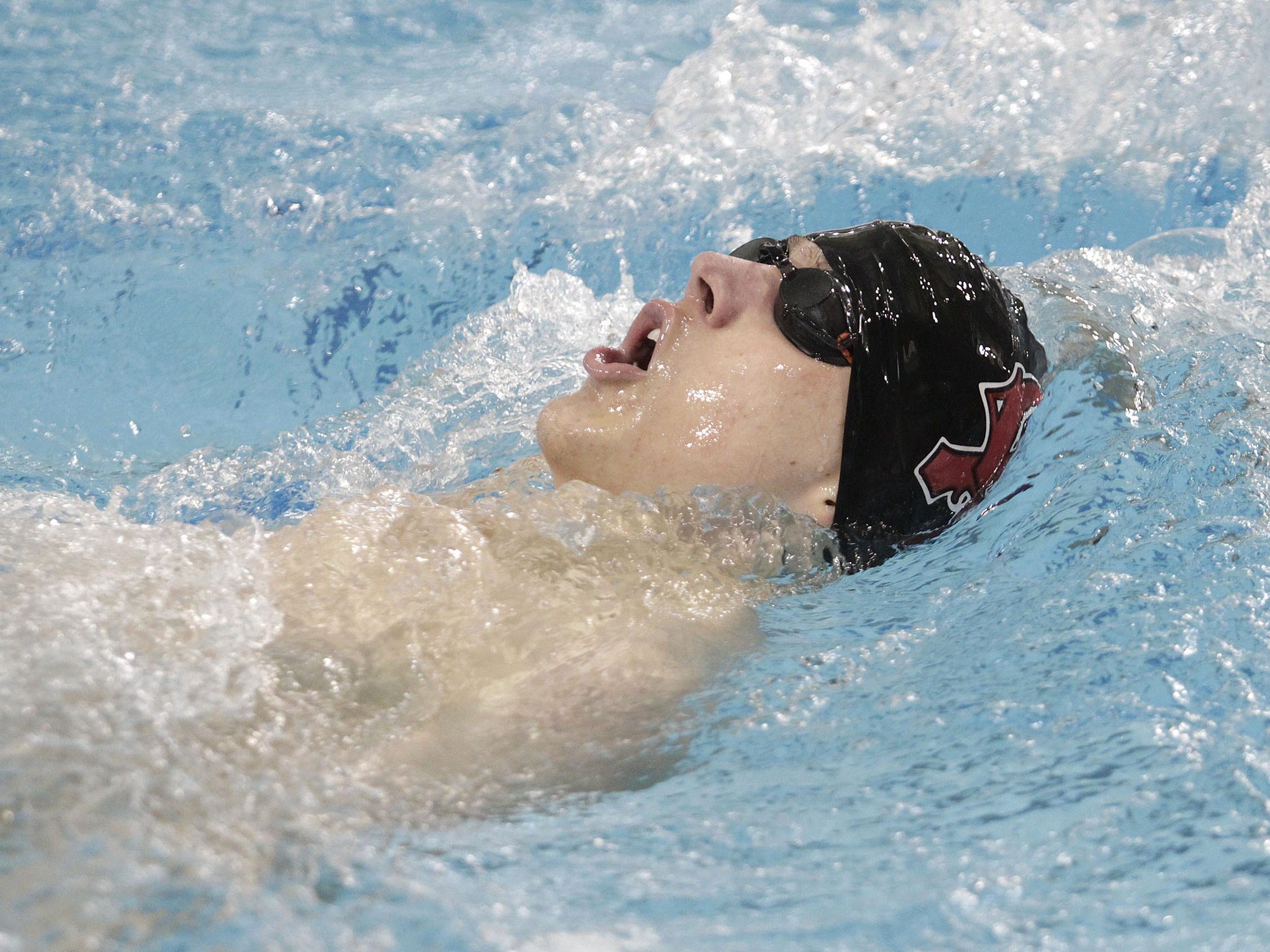 Oak Hills’ Jared Cox finishes third in his heat during the 400-yard individual medley with a time of 4:50.94 at the Southwest Ohio Classic last season