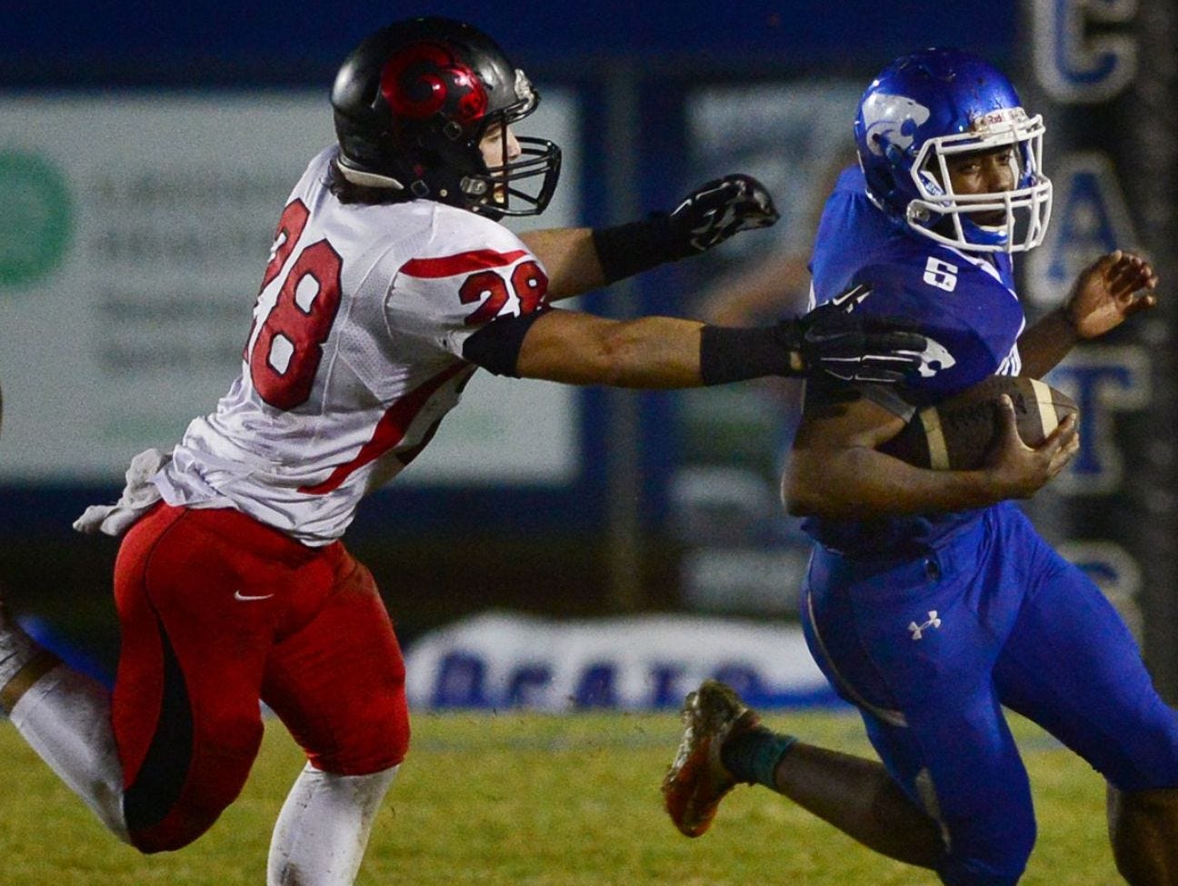 Senior linebacker Isaiah Sayegh (28) and the Hillcrest Rams will host rival Mauldin in a Class AAAA Division I first-round playoff game Friday night.