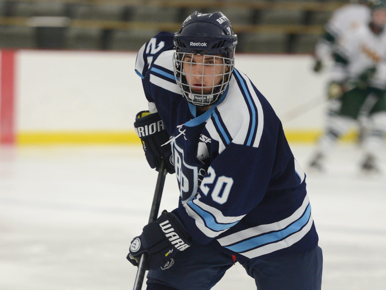 Bay Port's Martin Suda warms up before the FRCC game against Ashwaubenon at the Cornerstone Community Center on Friday.