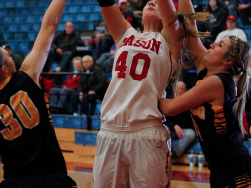 Mason's Autumn Kissman (40) has verbally committed to play basketball at Oakland University.