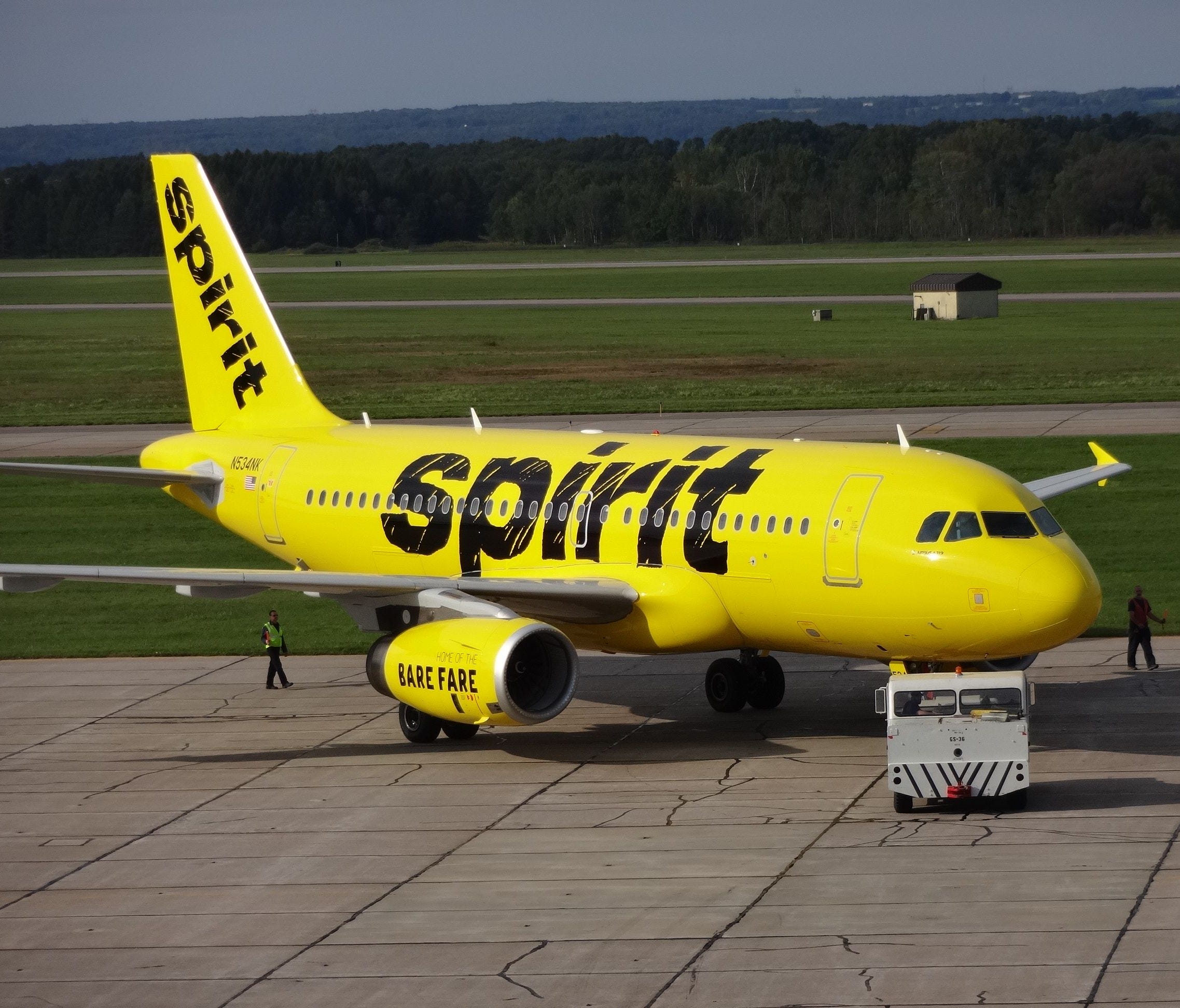 Spirit Airlines rolled this Airbus A319 painted in its new livery out for photographs in Rome, N.Y., on Sept. 15, 2014.