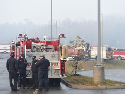 Firefighters from Townsend wait for their next assignment