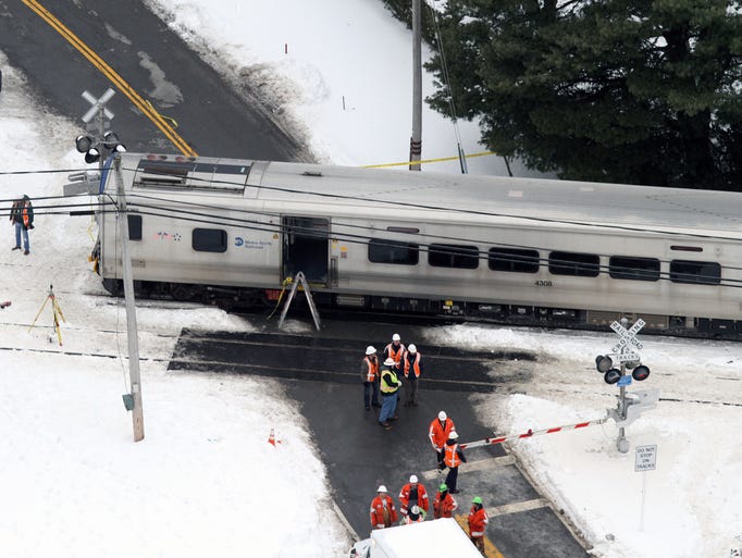 Aerial views of the Metro North train accident at the