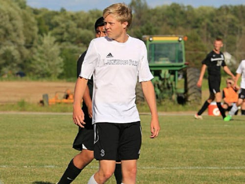 Lakeland Park Christian School soccer player Bradey Gerke.