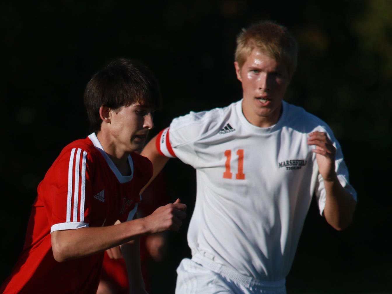 Marshfield's Leo Steiner is a captain on the boys soccer team this fall and is an Oregon transplant.