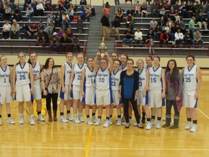 The Hiwassee Dam JV girls basketball team.