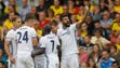 Chelsea's Diego Costa, right, celebrates with teammates