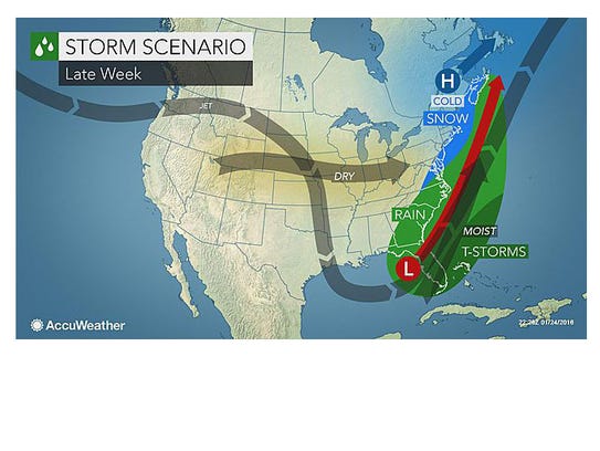A storm could spread snow and rain up the East Coast