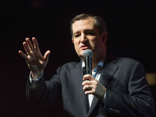 Texas Sen. Ted Cruz speaks at a campaign rally in Dallas,