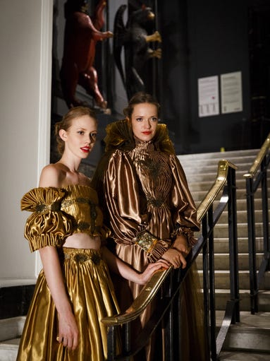 Step back in time in gilt gowns backstage at the FeiFei