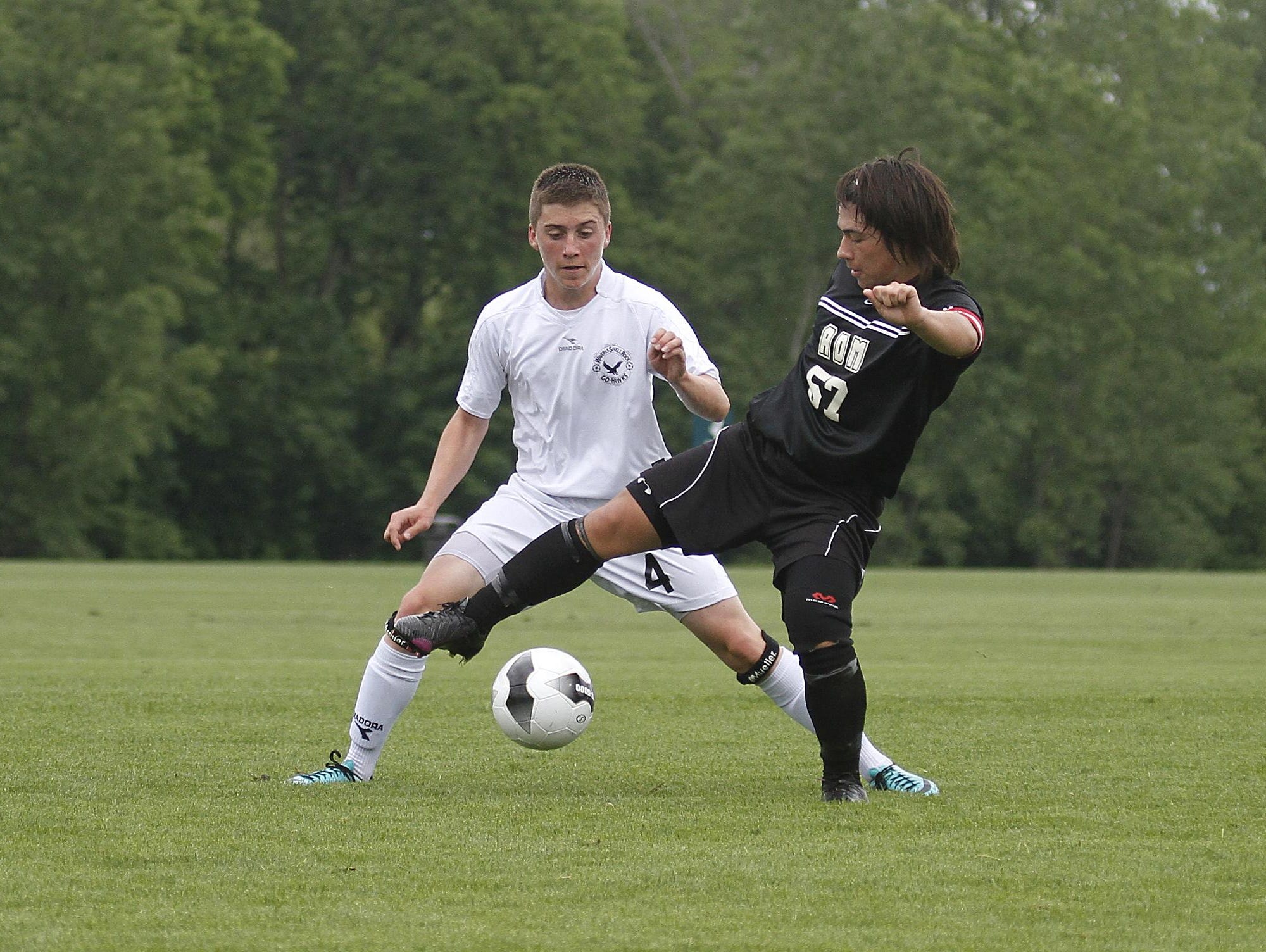 After 13 total goals in his first three seasons, ADM (Adel)’s Derek Gushiken, right, is at 30 with seven assists this spring.