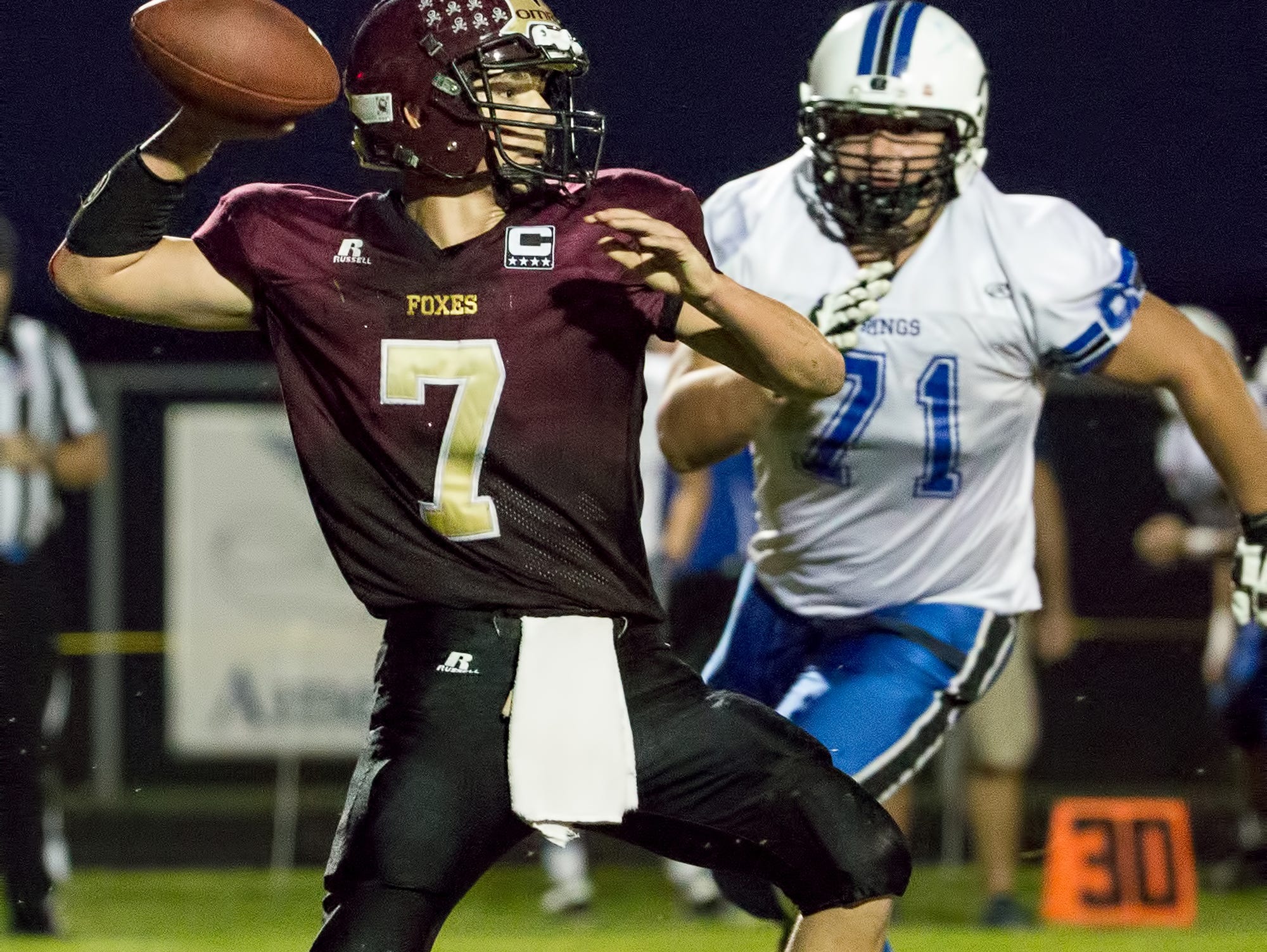 St. Mary's Springs junior Michael Buetow (71) was a unanimous first-team selection on both offense and defense on the all-Flyway Conference football teams.