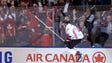 Team Canada forward Brad Marchand (63) celebrates after